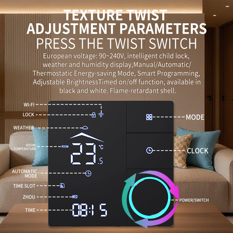 SDM9 LED Knob- ਓਪਰੇਟ ਥਾਰਮੋਸਟਾਟ
